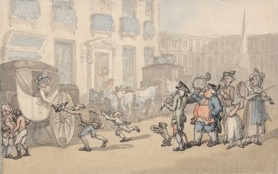 Komfort von Bath - Ankommende Kutschen von Thomas Rowlandson